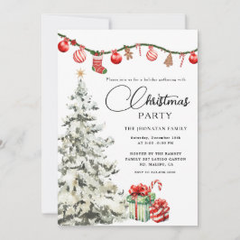 Christmas Party Winter Botanical Inbjudningar