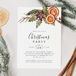 Christmas Party Winter Botanical Invitation Inbjudningar