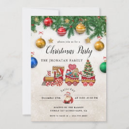 Christmas Party Winter Botanical Invitation Inbjudningar