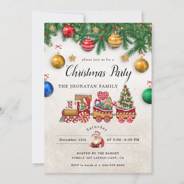 Christmas Party Winter Botanical Invitation Inbjudningar (Framsida)