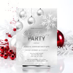 CHRISTMAS PARTY Winter Snö Snöflingor Silver Inbjudningar<br><div class="desc">Personlig Modern Winter Wonderland jul Party bjuder in till ljusa silver/grått och vitt färg. Bakgrund i ljus och snö, snöflingor och bubblor. Redigerbar mall - lägg bara till texten. Du kan ändra teckensnitt, färg och storlekt. Perfekt för party hemma, kontor party, helgdag middag party bash eller någon annan vintersäsong tillfälle....</div>