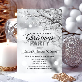 CHRISTMAS PARTY Winter Wonderland Snö 3" x 5" Inbjudningar