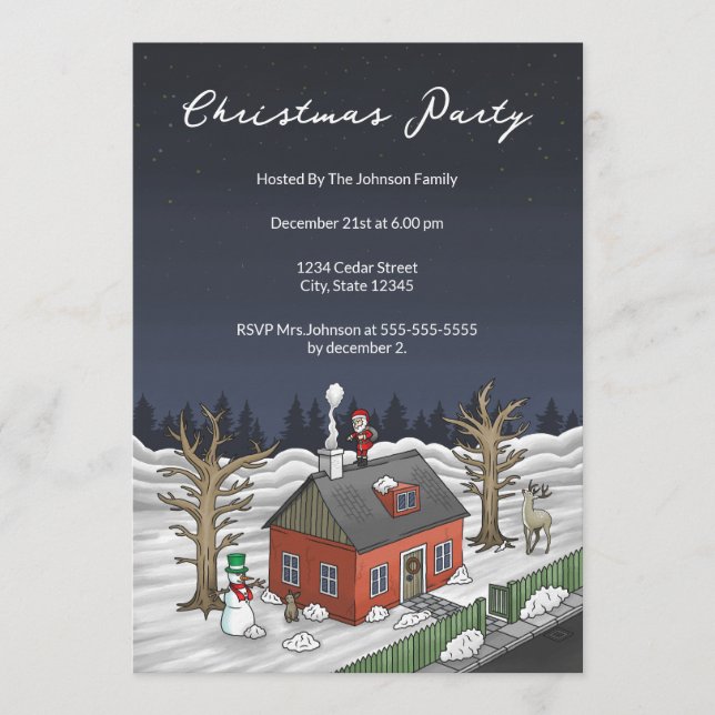Christmas Party with Santa Claus Inbjudningar (Framsida)