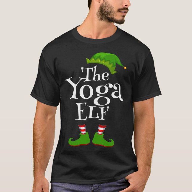 Christmas Party Yoga Elf Graphic T Shirt (Framsida)