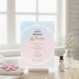 Christmas Pastel Winter Snowflake Baby Shower Inbjudningar