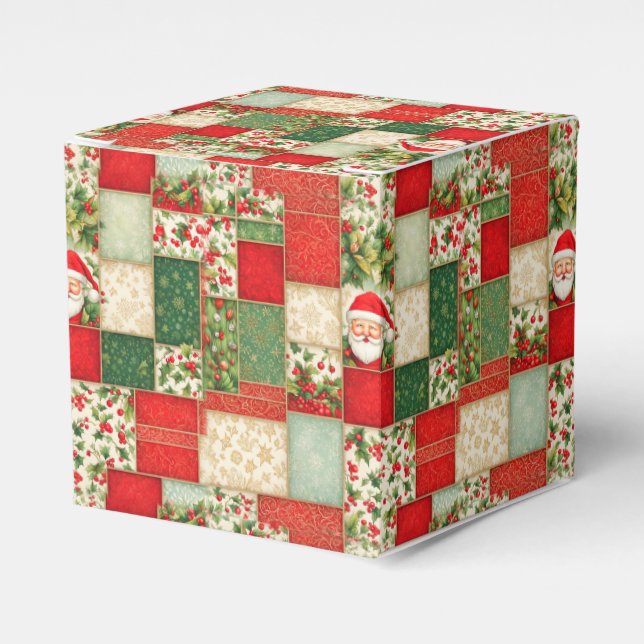 Christmas Patchwork in Red and Green Presentaskar (Framsidan Sidan)
