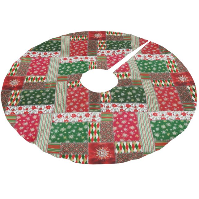 Christmas Patchwork Quilt Julgransmatta Borstad Polyester (Vinklad)