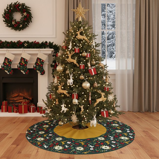 Christmas pattern    brushed polyester tree skirt julgransmatta borstad polyester (Skapare uppladdad)