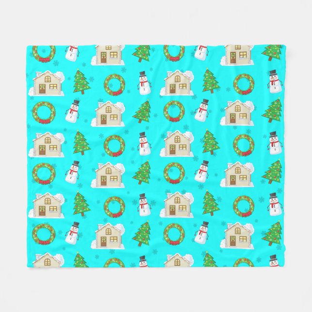 Christmas Pattern   Fleecefilt (Framsidan (Horisontell))