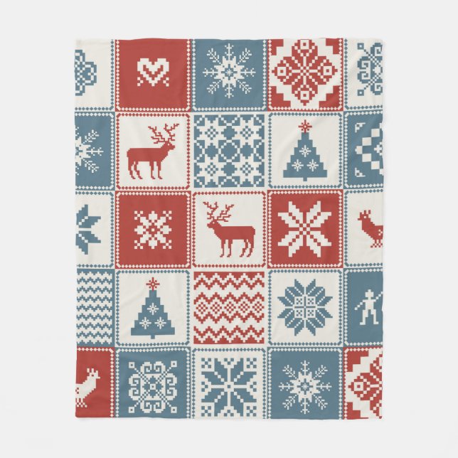 Christmas pattern in patchwork style. Traditional  Fleecefilt (Framsidan)