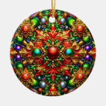 CHRISTMAS Pattern Red Purple Gold Green 3D ~
