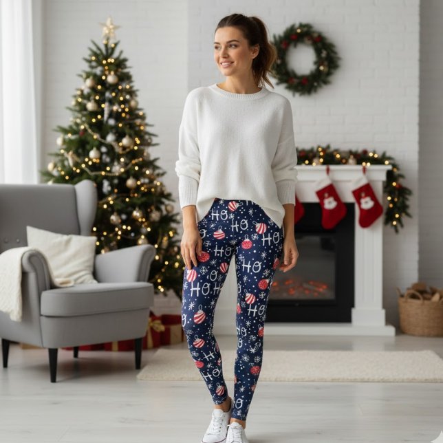 Christmas Pattern Seamless Background Leggings (Skapare uppladdad)