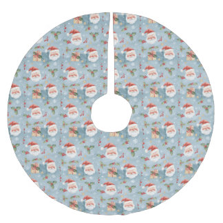 Christmas Pattern Tree Skirt Julgransmatta Borstad Polyester