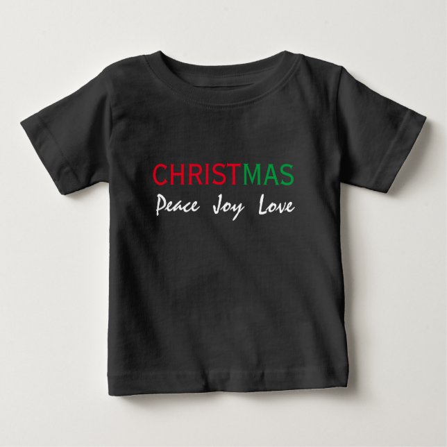 CHRISTMAS PEACE JOY KÄRLEK TYPOGRAPHY T SHIRT (Framsida)