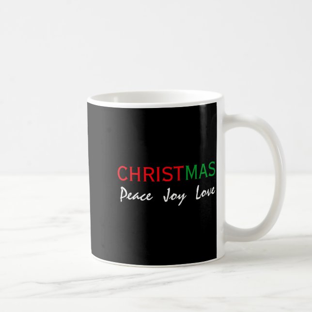 Christmas Peace Joy Love Tygraphy T Shirt  Kaffemugg (Höger)
