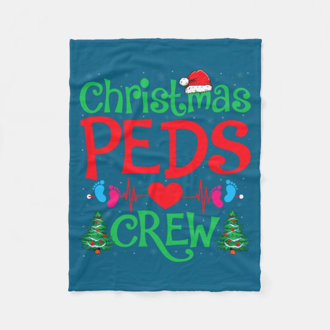 Christmas Peds Crew Santa Hat Xmas Tree Pediatric  Fleecefilt (Framsidan)