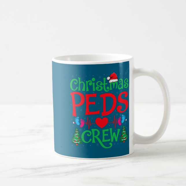 Christmas Peds Crew Santa Hat Xmas Tree Pediatric  Kaffemugg (Höger)