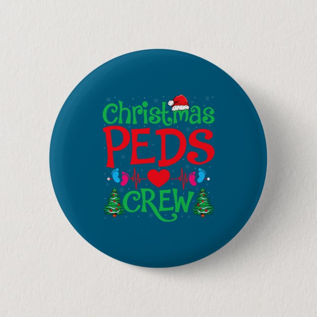 Christmas Peds Crew Santa Hat Xmas Tree Pediatric  Knapp (Framsida)