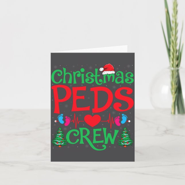 Christmas Peds Crew Santa Hat Xmas Tree Pediatric  Kort (Framsida)
