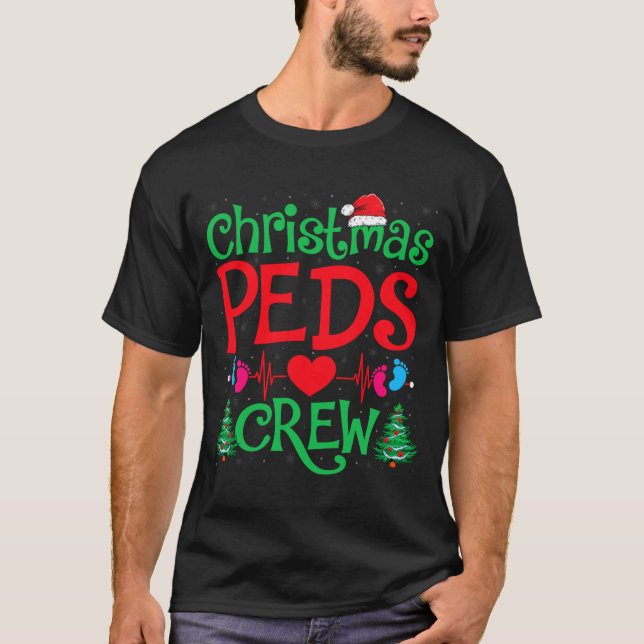 Christmas Peds Crew Santa Hat Xmas Tree Pediatric  T Shirt (Framsida)