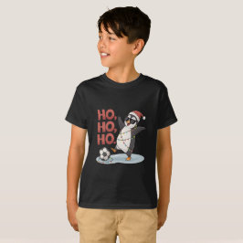 Christmas Penguin with Lights and Santa Hat playin T Shirt