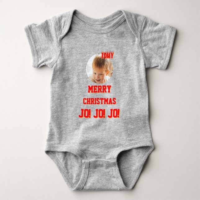 Christmas personalized Baby Jersey Bodysuit color T Shirt (Framsida)