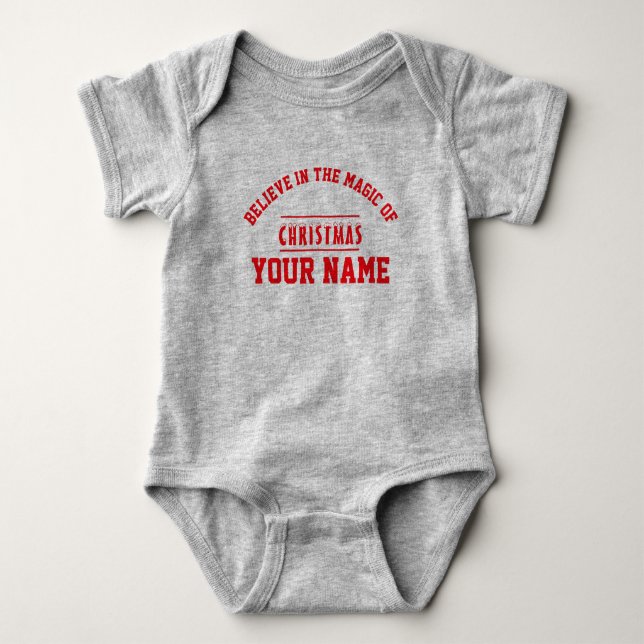  Christmas personalized Baby Jersey Bodysuit color T Shirt (Framsida)