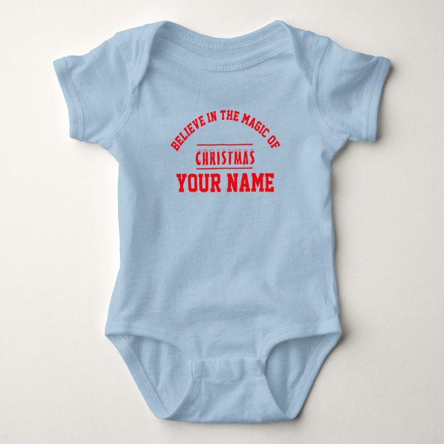  Christmas personalized Baby Jersey Bodysuit color T Shirt (Framsida)