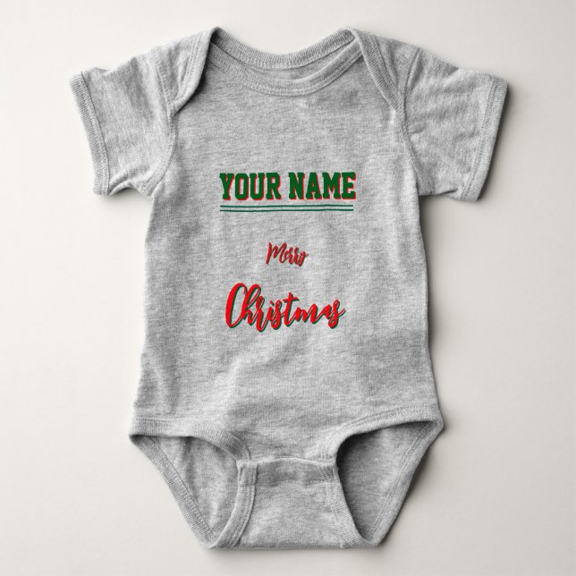  Christmas personalized Baby Jersey Bodysuit color T Shirt (Framsida)
