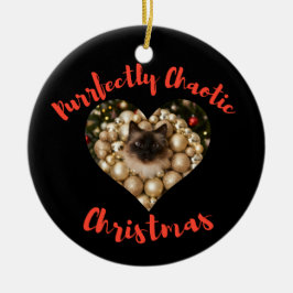 Christmas Personalized Cat Heart Photo Frame Julgransprydnad Keramik