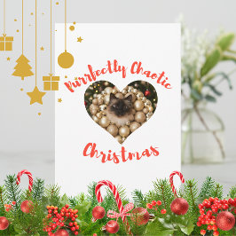 Christmas Personalized Cat Heart Photo Frame Julkort