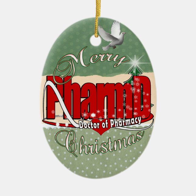CHRISTMAS PharmD Doktor of Pharmacy Julgransprydnad Keramik (Framsidan)