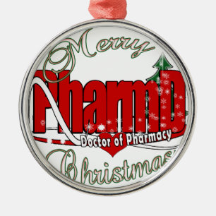 CHRISTMAS PharmD Doktor of Pharmacy Julgransprydnad Metall