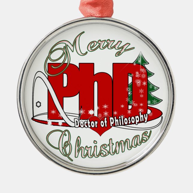 CHRISTMAS PhDoktor för filosofi Metall Ornament (Framsidan)