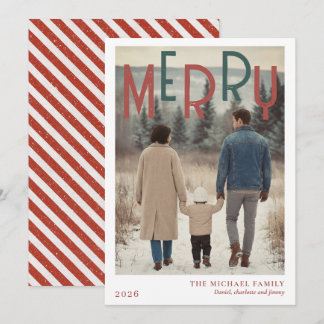 Christmas Photo Card  Modern Minimal Holiday Julkort