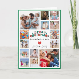 Christmas Photo Card With Green Border Kort