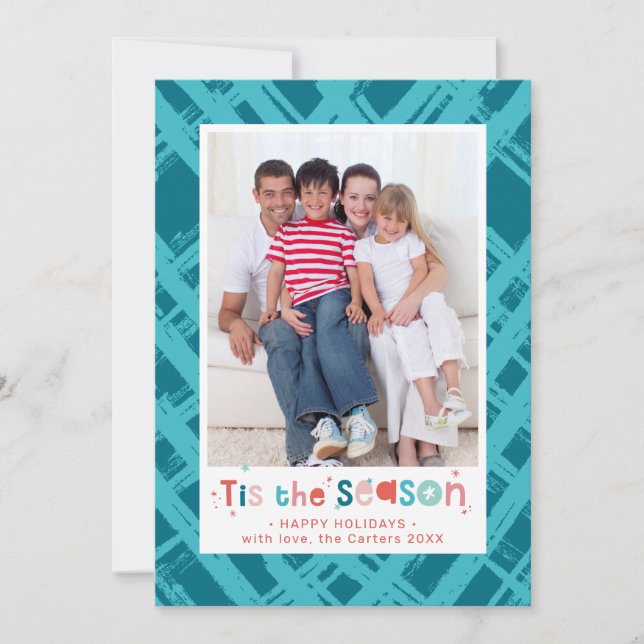 CHRISTMAS PHOTO-familjen är säsongcitatet Julkort (Framsida)