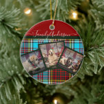 CHRISTMAS PHOTO GIFT - Andersson Tartan Collage Julgransprydnad Keramik<br><div class="desc">Lägg till tre foton och din egen text för att anpassa det här moderna trendigets fotokollage till julklapp eller helgdagar. De gör vackra keepsakes. Lägg till foton av familj, husdjur (hund, katt, häst, hamster, gässling, orm, kanin osv.). helgdagar, vänner, hobbieser, seleds, instagram bilder så som du vill skapa en unik...</div>