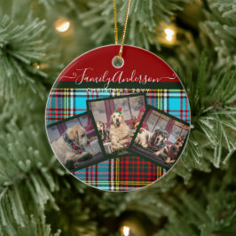 CHRISTMAS PHOTO GIFT - Andersson Tartan Collage Julgransprydnad Keramik