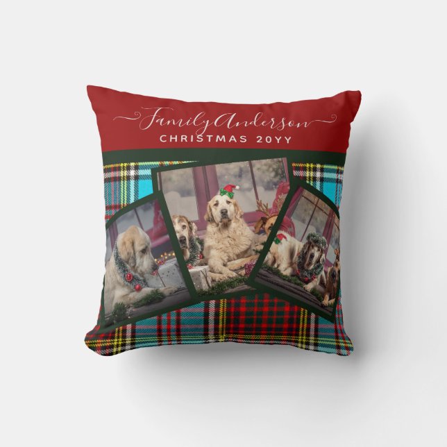 CHRISTMAS PHOTO GIFT - Andersson Tartan Collage Kudde (Framsida)