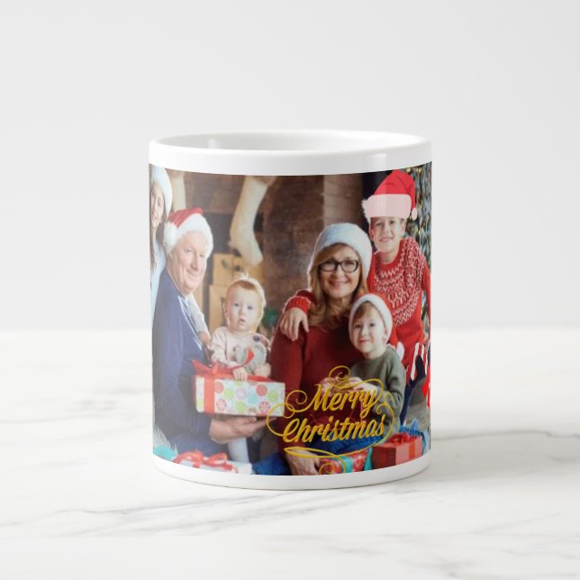 Christmas Photo Mug with Family - Personalized Gif Jumbo Mugg (Framsidan)