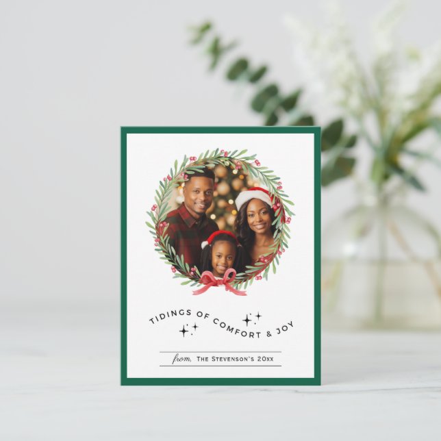 Christmas Photo Personalized Holiday  Julkort (Stående Fram)