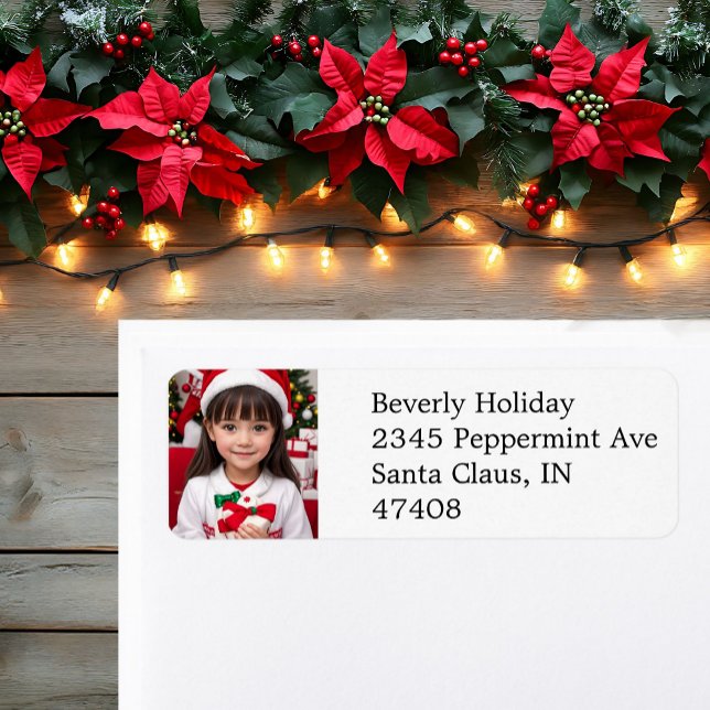 Christmas Photo Return Address Label Returadress Etikett (Skapare uppladdad)
