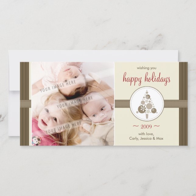 CHRISTMAS PHOTOCARD: den moderna skorpan träd 6 Julkort (Framsida)