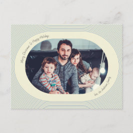 Christmas Photocard Playful Design Oval Photo Helg Vykort
