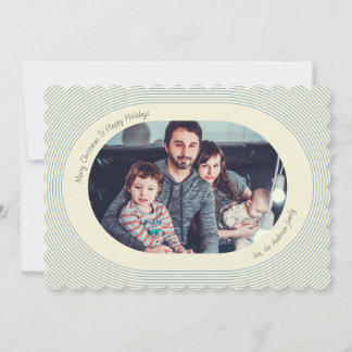 Christmas Photocard Playful Design Oval Photo Julkort