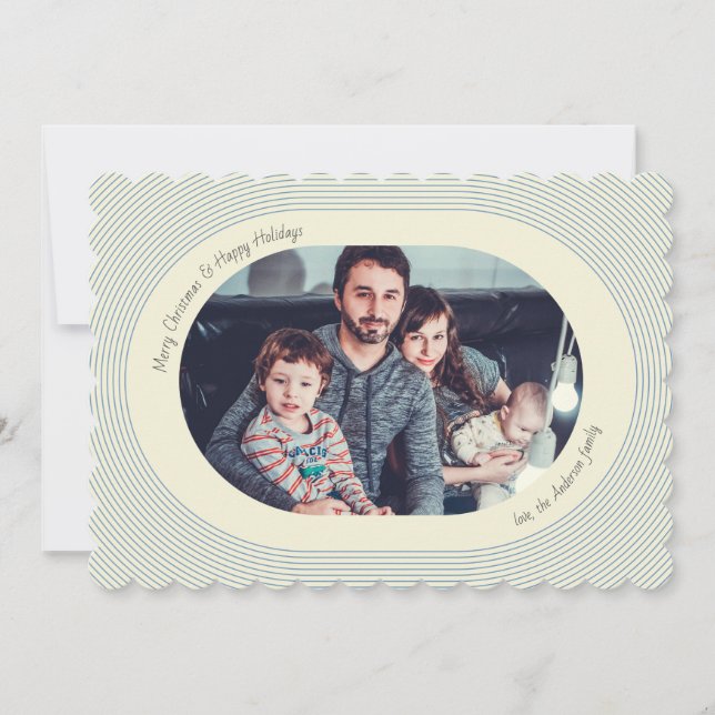 Christmas Photocard Playful Design Oval Photo Julkort (Framsida)