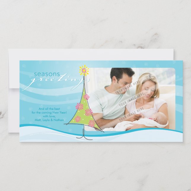 CHRISTMAS PHOTOCARD: whimsical christmastree 1L Julkort (Framsida)