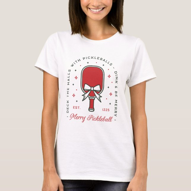 Christmas pickleball funny quotes party aesthetic t shirt (Framsida)
