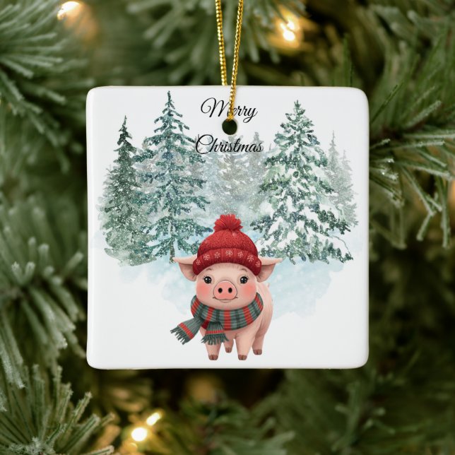 Christmas Pig Ornament (Träd)